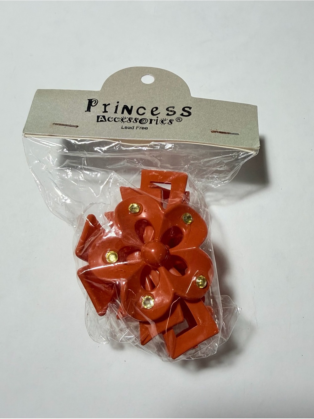Orange Floral Hair Claw Clip